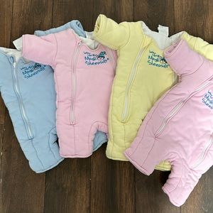 Baby Merlin’s magic sleepsuit lot 3-6 months small blue yellow pink